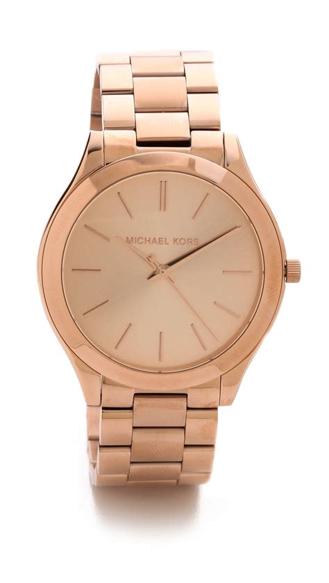 michael kors women's slim runway rose gold|Michael Kors runway watch.